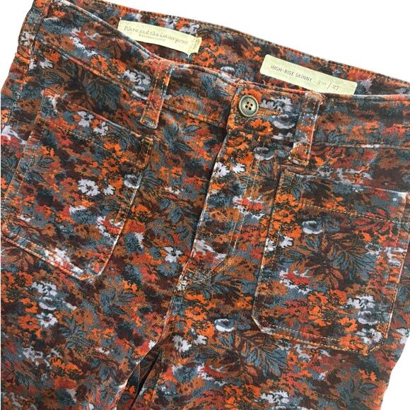 Pilcro Velvet Multicolor Floral Skinny Pants Anthropologie Women’s 4 / 27 - Picture 5 of 13